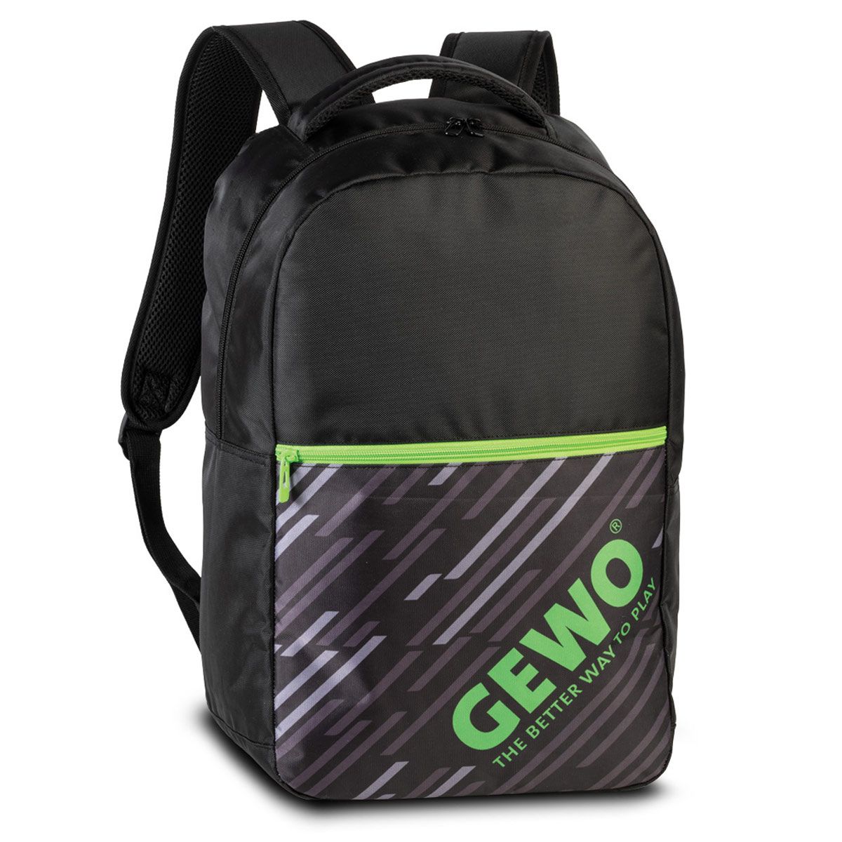 Gewo Rucksack Streifen Schwarz/Limette