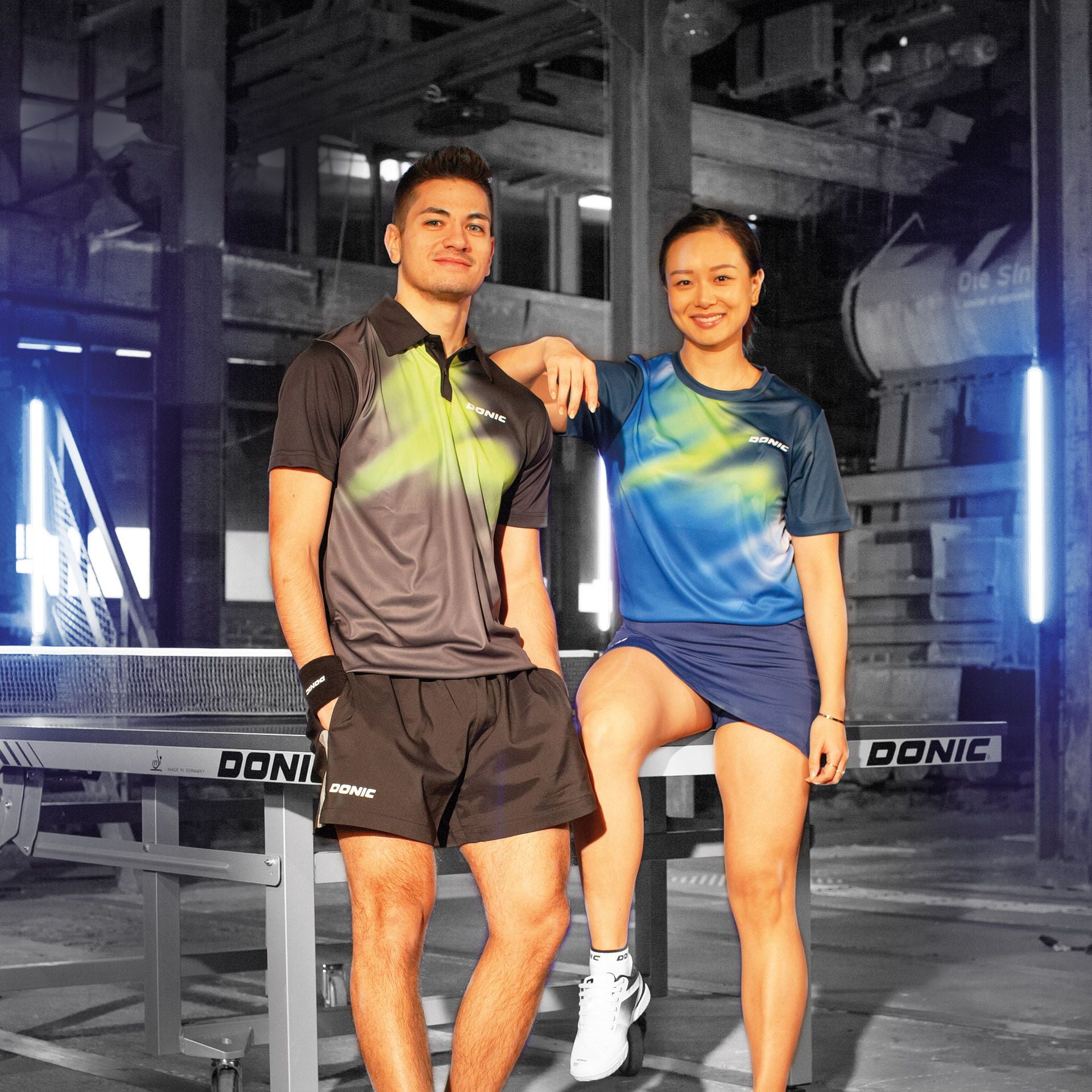 Donic Shirt Fire Junior Navy/Limette