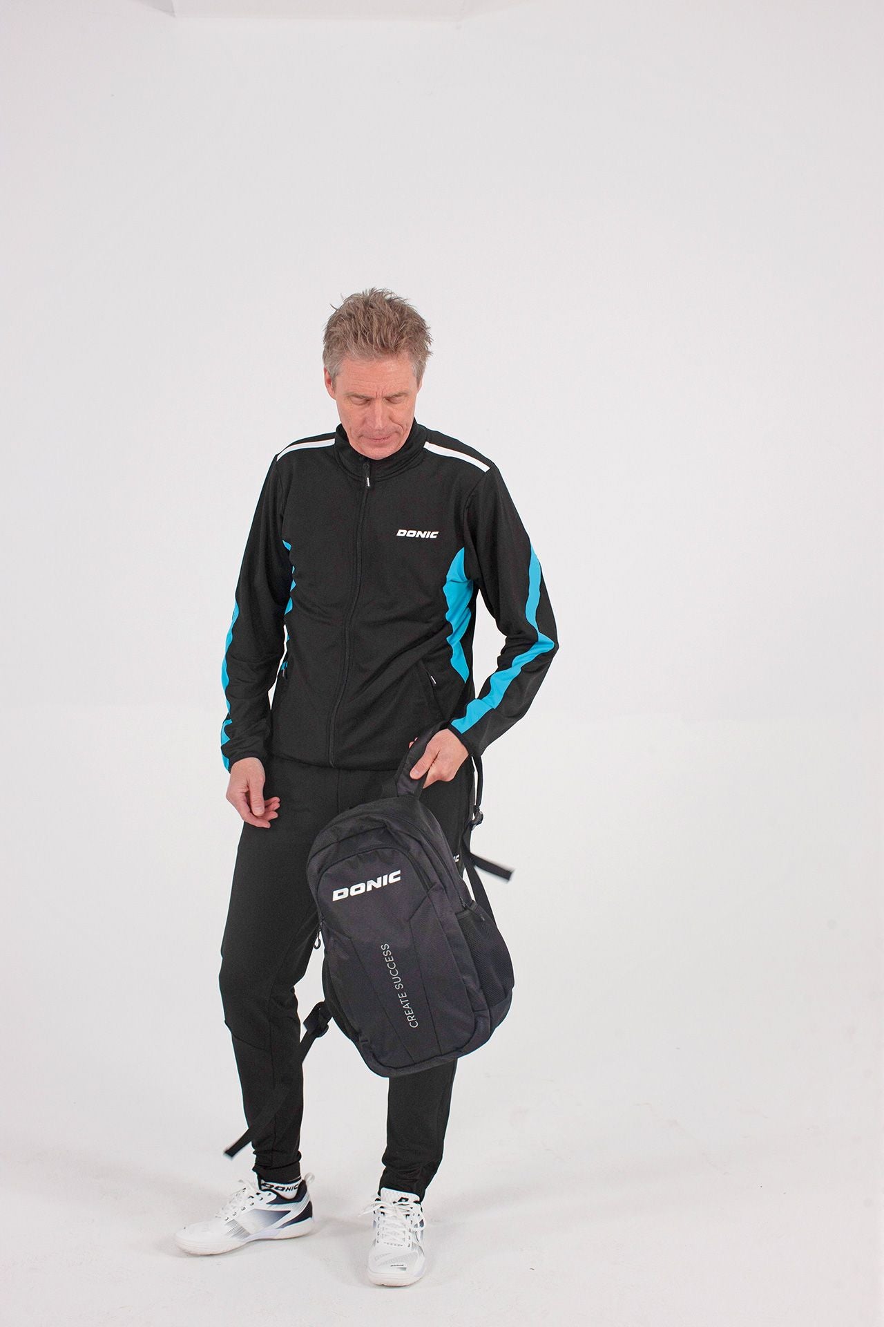 Donic Trainingsjacke Averis schwarz/hellblau/weiß